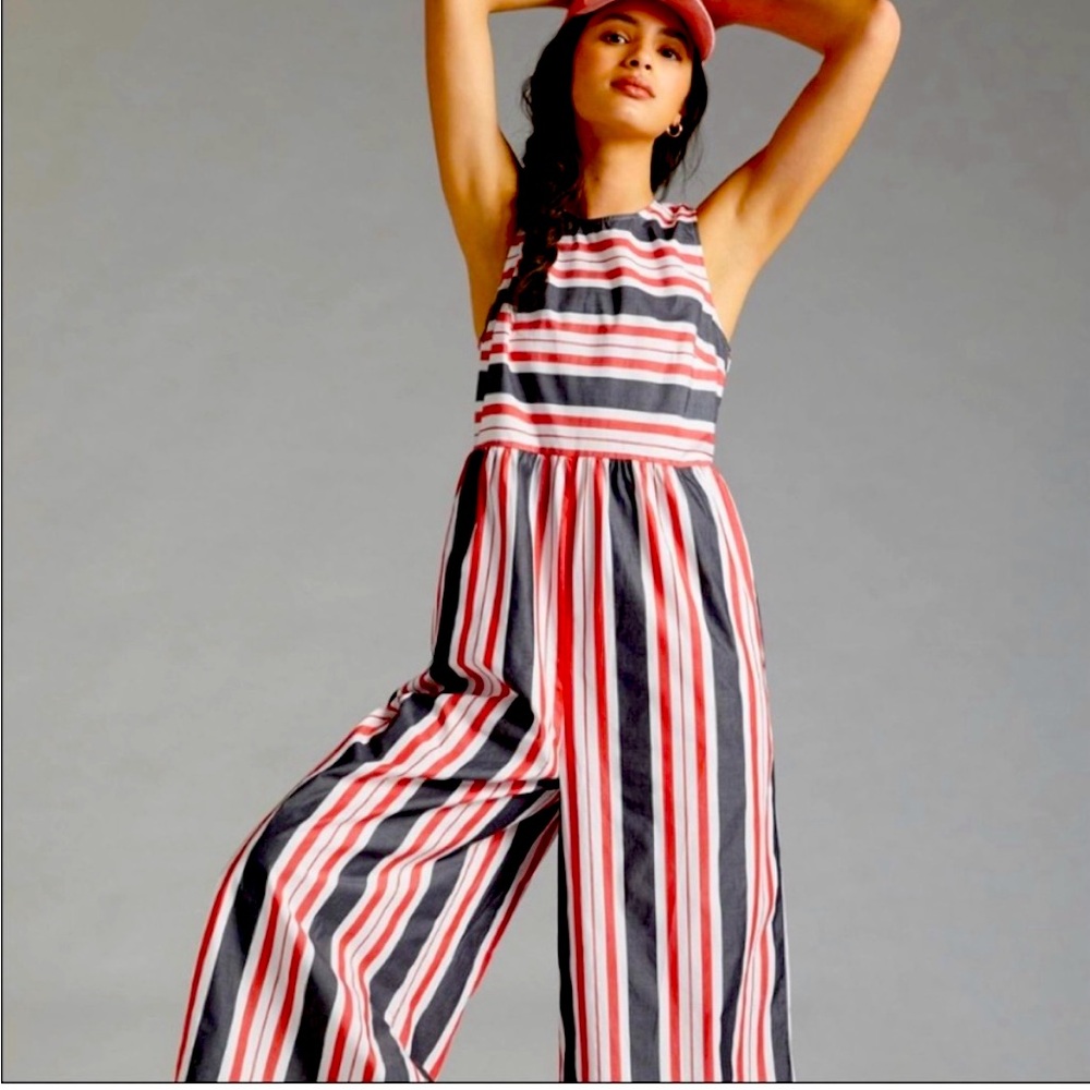 Maeve XSmall wide leg romper. ONLY WORN ONCE! Black, red, white. Smoke free home